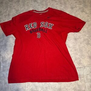 Nike Boston Red Sox Baseball T-Shirt Mens XL Red Short Sleeve Graphic Tee